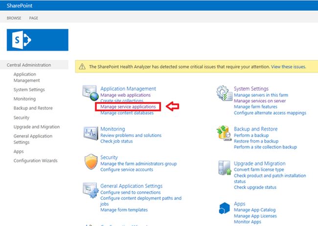 manage service application